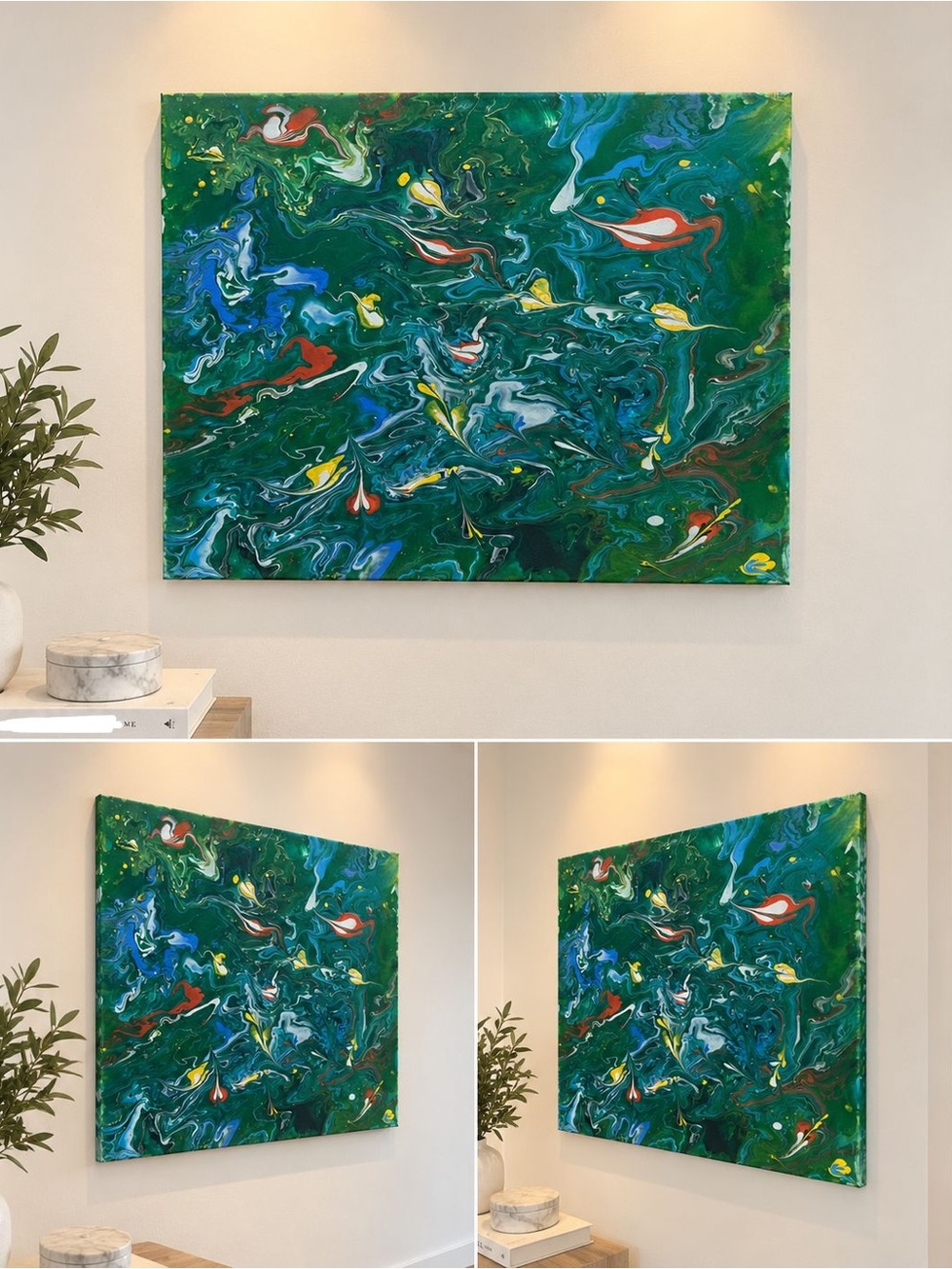 Hand Painted by me 16”x 20” Light Canvas Art Abstract Acrylic Painting